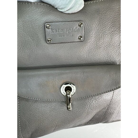 Kate Spade New York Leather Front Pocket Shoulder Handbag Purse Tan - Picture 9 of 11